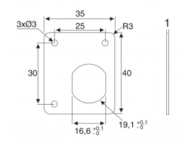 Format Fixierplatte eckig, Rotor MH, vern. 35x40x1mm, VE=10 610865