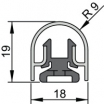 bandseitiges Schutzprofil BU-18K+ Zuschnitt Set 3-teilig, Länge 1980mm, weiß RAL 9016