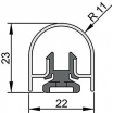 bandseitiges Schutzprofil BU-22K+ Zuschnitt Set 3-teilig, Länge 1980mm, weiß RAL 9016