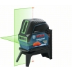 Bosch Linienlaser GCL 2-15 G grün, Horizontale und vertikale Laserlinien, Zwei zentrierte Lotpunkte Deckenklammer, Zieltafel, Koffer