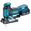 Makita Akku-Pendelstichsäge DJV181RT1J inkl. 1x 5,0Ah Li-Ionen Akku, Ladegerät DC18RC Gleitschuh, Absaugstutzen, im MAKPAC